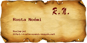 Rosta Noémi névjegykártya